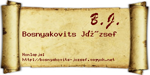 Bosnyakovits József névjegykártya