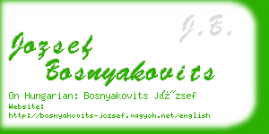 jozsef bosnyakovits business card